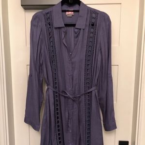 Blue/Gray quarter sleeve dress